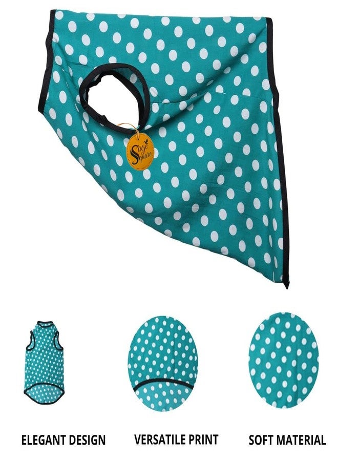 Sage Square Crazy Printed Dog T-Shirt, Trending Dog T-Shirt, Ultra Soft & Light Weight, Comfortable & Breathable Dog Apparel, Trendy Outfit (Medium - 16 inch) (Polka Sky Blue) - Image 2